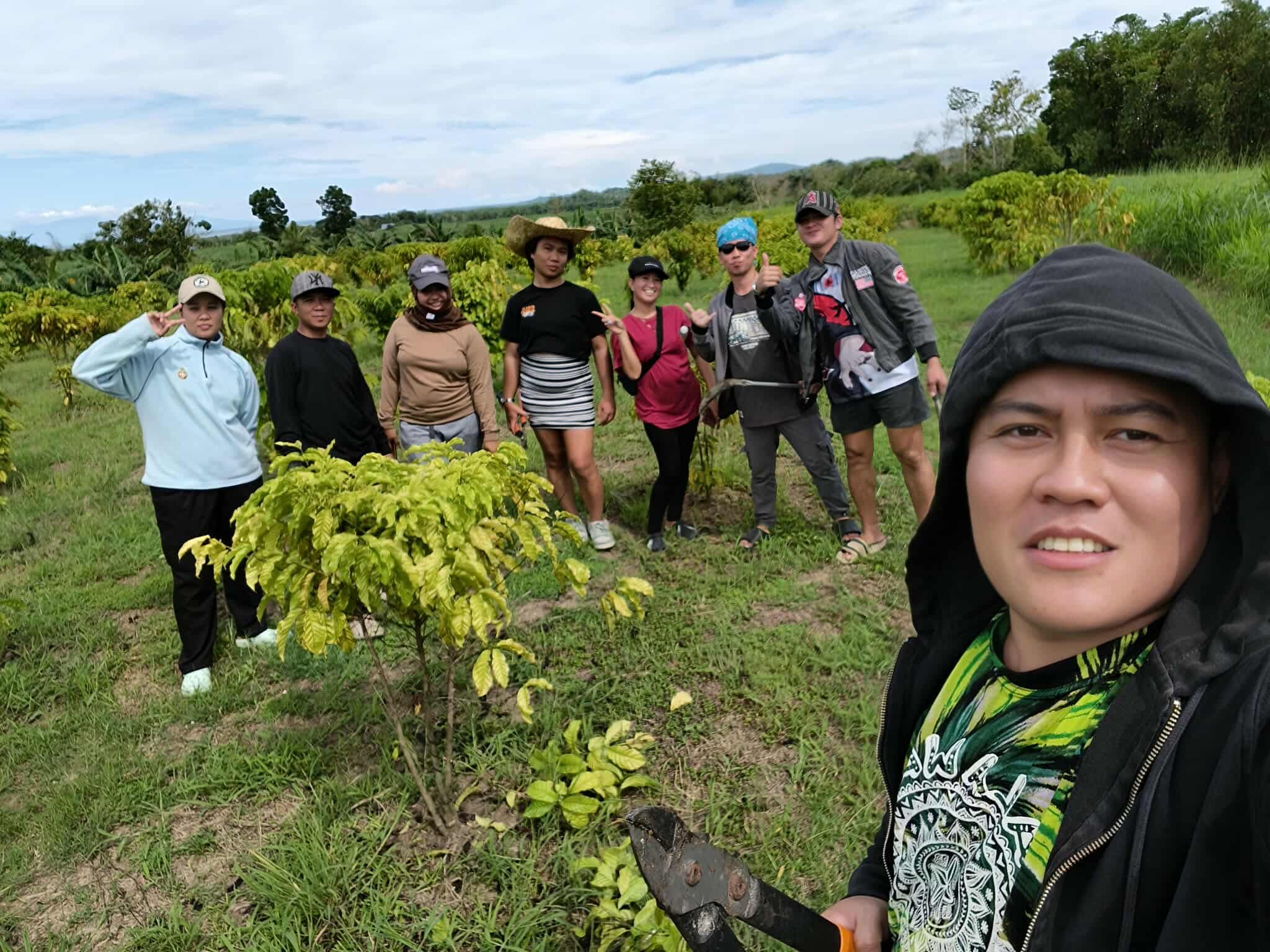 Paul Kaldi with the coffee farming community